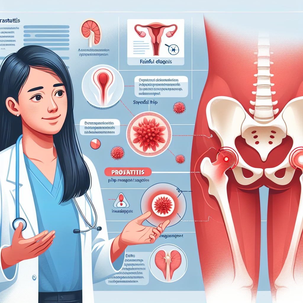 전립선염과 고관절 통증의 증상, 진단 및 관리 방안을 설명하는 이미지