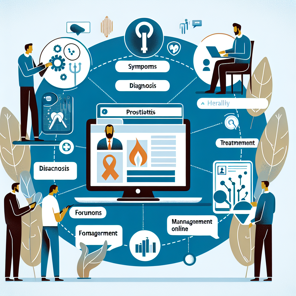 전립선염 포럼에서 정보를 소통하고 얻는 방법을 설명하는 이미지